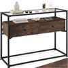 tectake® Tavolo Consolle Ingresso, con 2 Cassetti, Consolle Dietro Divano, Tavolo Salvaspazio, Tavolino Ingresso, Mobile Entrata Moderno - 101,5x41,5x80,5 cm, Industriale Scuro