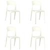Totò Piccinni Sedia Omega in Polipropilene Moderne Design Impilabile,(L) 43x(P) 50x(A) 84 cm (4, New Beige)