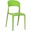 Totò Piccinni Sedia Omega in Polipropilene Moderne Design Impilabile,(L) 43x(P) 50x(A) 84 cm (1, New Verde)