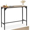tectake® Tavolo Alto da bar snello, Tavolo stile industriale minimalista, Bancone Bar, supporto in acciaio verniciato, piedi regolabili 120 x 40 x 100,5 cm, Casa e Cucina - Legno Industriale Chiaro