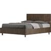 BS COM Letto matrimoniale francese contenitore 140x190 testata dritta noce