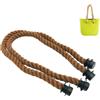 Generico 2 Pezzi Sostituzione Manici per Borsa da Spiaggia, per Classic O Bag Manici Lunghi Ricambio Maniglia Corda, Manici per Borse Uncinetto, per Manici Borsa O Bag Accessori 65 cm (Marrone)