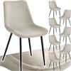 tectake® Set 8 Sedie Sala da Pranzo Effetto Velluto, Sedie Soggiorno con Morbida Imbottitura, Seduta Ergonomica, Poltrone Velluto Versatili, Sedie Design Moderno - Crema