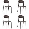 Totò Piccinni Sedia Omega in Polipropilene Moderne Design Impilabile,(L) 43x(P) 50x(A) 84 cm (4, New Marrone)