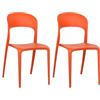 Totò Piccinni Sedia Omega in Polipropilene Moderne Design Impilabile,(L) 43x(P) 50x(A) 84 cm (2, New Arancione)