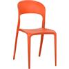 Totò Piccinni Sedia Omega in Polipropilene Moderne Design Impilabile,(L) 43x(P) 50x(A) 84 cm (1, New Arancione)