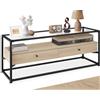 tectake 801094 Credenza Maidenhead, Stabile telaio in acciaio, Lastra in vetro