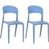 Totò Piccinni Sedia Omega in Polipropilene Moderne Design Impilabile,(L) 43x(P) 50x(A) 84 cm (2, New Azzurro)