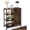 tectake® Credenza Cucina 71x32x82cm, Mobile Cucina, Dispensa Salvaspazio Armadio 1 anta, Porta a Destra, 3 Ripiani, Soggiorno, Sala da pranzo, Ingresso, Ripiani Regolabili - Legno Industriale Scuro