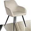 tectake® Sedia Sala da Pranzo Effetto Velluto, Sedia Soggiorno con Morbida Imbottitura, Seduta Ergonomica, Poltrona Velluto Versatili, Design Moderno - Crema/Nero