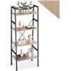 tectake® Scaffale a Scala in Stile Industriale, Quattro Ripiani, Scaffale Salvaspazio, Struttura in acciaio, Libreria da parete per Soggiorno, Mobile Ingresso - Industrial Light - 57,5 x 35,5 x 139 cm