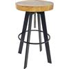 weeco Sgabello con seduta girevole in legno e gambe in metallo, altezza 65-80 cm, peso 13 kg