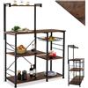 tectake® Scaffale Cucina, 6 Ripiani, Scaffale Industriale, Scaffale Metallo e Legno, Scaffale Salvaspazio, Ripiano d'Appoggio, Scaffale Design, Scaffale Portaoggetti - Industriale Scuro