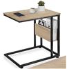 tectake® Tavolino salotto a C 55x36,5x60cm, Tavolino da divano, Ampio Ripiano, Salotto, Soggiorno, Camera per Libri, Foto, PC, Piante e Bevande, Arredamento Casa, Ufficio - Legno Industriale Chiaro