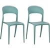 Totò Piccinni Sedia Omega in Polipropilene Moderne Design Impilabile,(L) 43x(P) 50x(A) 84 cm (2, New Verde Salvia)