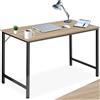 tectake® Scrivania Moderna, Scrivania Regolabile In Altezza, Design Industriale, Scrivania In Legno, Struttura In Acciaio, Tavolo da Studio, Scrivania Ufficio - 140x60x75,5 cm, Industriale Chiaro
