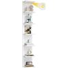 AuraFurn Libreria da parete con illuminazione LED integrata, 7 livelli da 25 mm, piastra extra spessa, scaffali sospesi, bianco, montaggio a parete verticale o orizzontale, per soggiorno, ufficio, 195 x 23,5 x