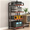 YTSJXN Mobile Stereo hi fi rack,Mobile Hifi Audio Video Rack,Mobiletto TV 3/4/5-Level,Mobiletto Portaoggetti Multimediale,Mobile Porta CD Mobile Rack Ripiano AV Componenti Scaffale,for Ufficio Soggiorno(Blac