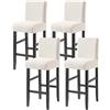 WWQQKJ Coprisedie per Bar, Jacquard Fodere Sedie con Schienale Elasticizzato Coprisedie con Schienale Basso con Lavabile in Lavatrice per Soggiorno(Bianco,4ps)