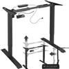 tectake® Telaio per Scrivania Regolabile in Altezza, 85-129 x 65 x 71-121 cm, portata max 70 kg, motore elettrico potente 40W, funzione memoria, in acciaio, Tavolo Ufficio, Scrivania Gaming - Nero
