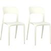 Totò Piccinni Sedia Omega in Polipropilene Moderne Design Impilabile,(L) 43x(P) 50x(A) 84 cm (2, New Beige)