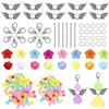 Trsnzul 60 Sets Perle Portachiavi Angelo Set Angelo Ali Pendenti Charm Artigianale di Portachiavi Ali Perline Metallo Ciondolo con Angelo Custode con Accessori per Portachiavi Angelo Custode Fai-da-Te