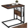 tectake® Tavolino salotto a C 55x36,5x60cm, Tavolino da divano, Ampio Ripiano, Salotto, Soggiorno, Camera per Libri, Foto, PC, Piante e Bevande, Arredamento Casa, Ufficio - Legno Industriale Scuro