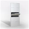 Bissolo Casa Scarpiera a 5 Ribalte, 65x15x173,5 cm, Laminato Bianco Opaco, Maniglie in Metallo