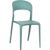 Totò Piccinni Sedia Omega in Polipropilene Moderne Design Impilabile,(L) 43x(P) 50x(A) 84 cm (1, New Verde Salvia)
