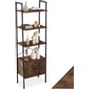 tectake® Scaffale a Scala in Stile Industriale, Quattro Ripiani, Scaffale Salvaspazio, Struttura in acciaio, Libreria da parete per Soggiorno, Mobile Ingresso - Industrial Dark - 57,5 x 34 x 173cm