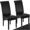tectake® Set 2 Sedie Sala da Pranzo Ergonomiche, Sedie Moderne Sala da Pranzo con Gambe in Legno Massiccio, Sedie Comode per Ideali per Soggiorno e Cucina, Design Elegante - Nero