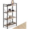 tectake® Scaffale Verticale 67,5 x 31,5 x 121,5 cm, Legno e Metallo, Stile Industriale, con 4 Ripiani, da Interni, Portaoggetti, Stabile, Salvaspazio, Scaffale a Scala - Legno Industriale Chiaro