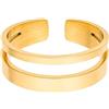 Purelei Anello regolabile Soulbond - Anello regolabile con cinturino a doppia fila, in acciaio inox placcato oro 14 K, placcato oro rosa 18 carati o argento, impermeabile (taglia 56-60), Acciaio