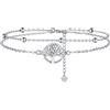 Lydreewam Bracciale Albero della Vita Donna Argento 925 Bracciale Catena Doppia con Scatola Regalo per Natale Compleanno, Regolabile 17+4cm