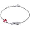 amorili Bracciale Bambina Personalizzato con Cuore - Acciaio Inox Anallergico - Idea Regalo Bimba Battesimo Comunione - Confezione Elegante BCC3107
