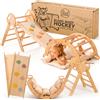 Does not apply Palestra in Legno 5 in 1 per Bambini, Scala a Triangolo, Arco, Balance Board Con
