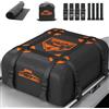 Rymopuey Box Tetto Auto 15Cu.Ft/425L, Baule Auto Tetto Inimpermeabile 1000D Arancia, Baule Auto Tetto con Tappetino Antiscivolo e 8 Cinghie, Box Tetto Auto per Auto con/senza Portapacchi