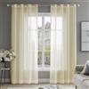 Deconovo Tende Trasparenti per Interni Moderne con Anelli - Set di 2 Pannelli in Voile Morbido per Camera da Letto e Soggiorno，140x240 cm，Beige