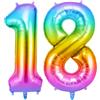 OFFCUP Palloncini Compleanno Colore 101 CM, Palloncino Numero "18", Foil Palloncini Numeri, Giganti Numeri, Decorazioni Festa Compleanno, Gonfiabili Pallone per Anniversario