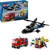 LEGO City 3in1 Helicopter, Fire Truck & Submarine Remix Toy with 3 Minifigures - Buildable Toy Vehicles for 7+ Year Old Boys & Girls - Gift Ideas for Birthdays & Holidays - 60462