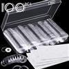 MHLKGNW 100pcs Capsule in Materiale Trasparente per Monete da 500 Lire 30mm con Scatola e Guarnizione di Protezione in Schiuma