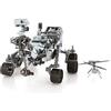 Metal Earth Metallo Earth Aviation: Mars Perrigorance & Ingenuity Helicopter, Rover: 9 x 12,5 x 7,5 cm & elicotteri: 3,3 x 2,6 x 2 cm, modellino 3D in metallo con 4,5 fogli, su scheda 12 x 17 cm, 14+.