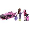 Monster High Eeekend Getaway - Set da gioco con bambole Draculaura e Clawdeen, veicolo e oltre 20 accessori
