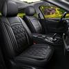 JDWBT Coprisedili Auto In Pelle Set Completo, Coprisedili Auto In Pelle Universale,Coprisedili Auto Per La Maggior Parte Delle Berline, Suv (Set Di 5 Pezzi) (Nero, Set Completo)