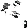 MOTO SPORT MONDO COMPATIBILE CON KTM 125 DUKE ABS KIT PER MOTO PORTATARGA REGOLABILE UNIVERSALE+1 COPPIA DI FRECCE A LAMPADINA+LUCE TARGA OMOLOGATO LAMPA