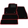 Generico Tappetini compatibili con Ford Kuga 2 2016-2020, bordo rosso, kit tappetini auto personalizzati, set tappeti in velluto, tappeto auto