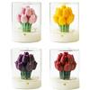 HMFSJYCR Confezione da 4 candele profumate a forma di tulipano - Profumo per interni e ornamenti decorativi - Perfette per riunioni, lavoro, lettura, appuntamenti romantici, compleanni