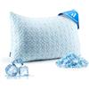 UNIKOME Cuscino rinfrescante per sudorazione notturna, memory foam regolabile a forma di strisce, in gel, traspirante) per supporto cervicale, lavabile in lavatrice, 50 x 70 cm, blu, 1 pezzo