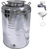 PINTO FERRAMENTA E-COMMERCE Pinto FERRAMENTA Bidone Fusto Contenitore Olio Vino Ziro in Acciaio Inox Tanica con Coperchio Ermetico per Olio Extra Vergine in Omaggio Rubinetto Imbuto e Guarnizione Made in Italy (30 Litri)