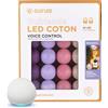 GuirLED - Ghirlanda luminosa con sfere di cotone LED USB, controllo Vocale - Amazon Alexa & Google Assistant - programmabile all'infinito - caricatore doppio USB 2A incluso - Provence, 24 Sfere